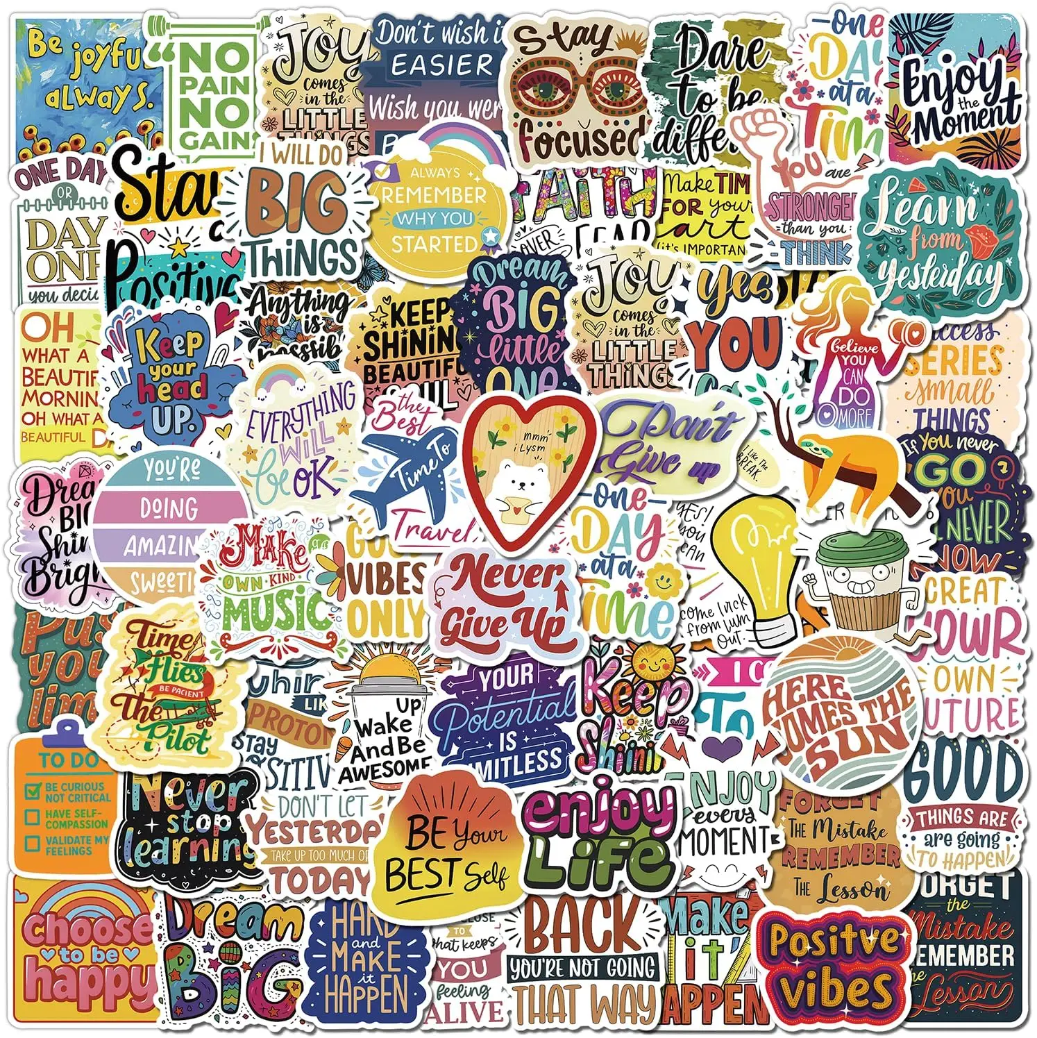 200PCS Holographic Quote Stickers, Motivational and Inspirational Vinyl Stickers with Positive
200PCS Holographic Quote Stickers, Motivational and Inspirational Vinyl Stickers with Positive