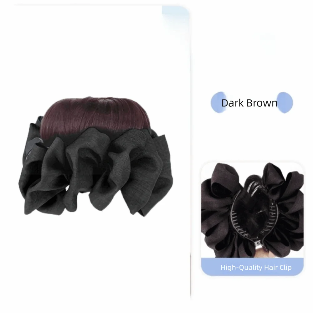 New Synthetic Hair Bun Claw Clip Bowknot Ribbon Wig Hair Clip Black Fluffy Bun Head Wig Hair Accessories
New Synthetic Hair Bun Claw Clip Bowknot Ribbon Wig Hair Clip Black Fluffy Bun Head Wig Hair Accessories