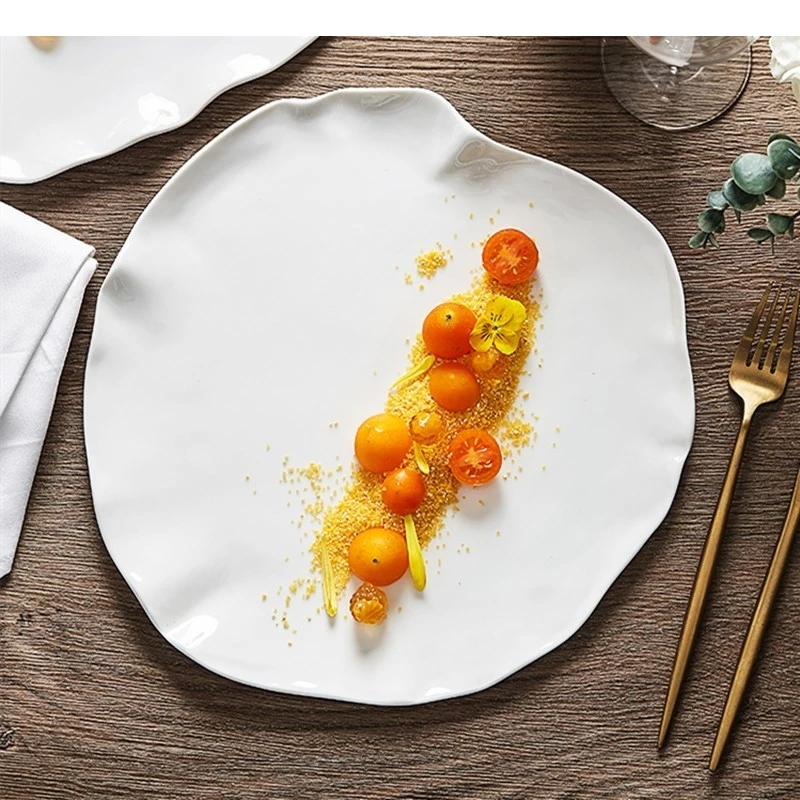Hotel Restaurant White Cutlery Steak Plate Irregular Shape Ceramic Dishes Modern Home Kitchen Dinner Pasta Dessert Plates
Hotel Restaurant White Cutlery Steak Plate Irregular Shape Ceramic Dishes Modern Home Kitchen Dinner Pasta Dessert Plates