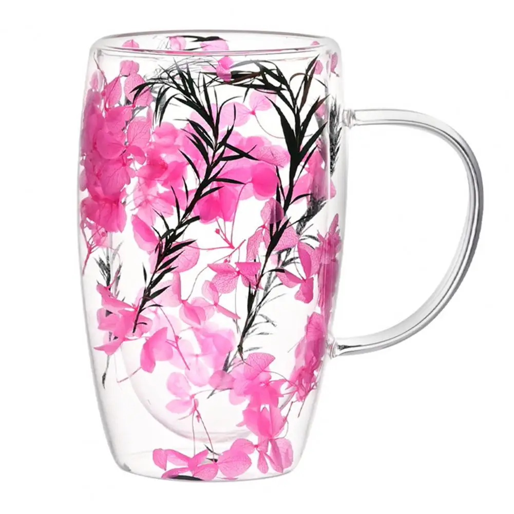 Glass Coffee Mug Double Wall Glass Mug with Flower Glitter 450ml Capacity Heat Resistant Coffee Cup Insulated Espresso Tea
Glass Coffee Mug Double Wall Glass Mug with Flower Glitter 450ml Capacity Heat Resistant Coffee Cup Insulated Espresso Tea