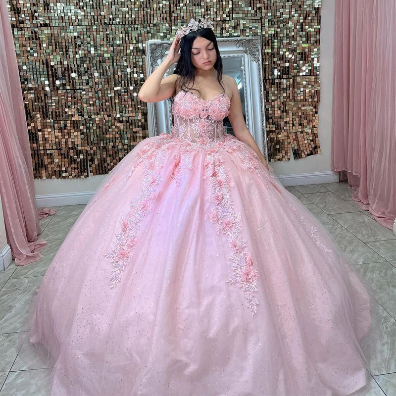 Pink Quinceanera Dresses puffy skirt princess Appliques Lace-up Year Girls Party Dress Corset Sweet vestidos de 15 quinceañera
Pink Quinceanera Dresses puffy skirt princess Appliques Lace-up Year Girls Party Dress Corset Sweet vestidos de 15 quinceañera