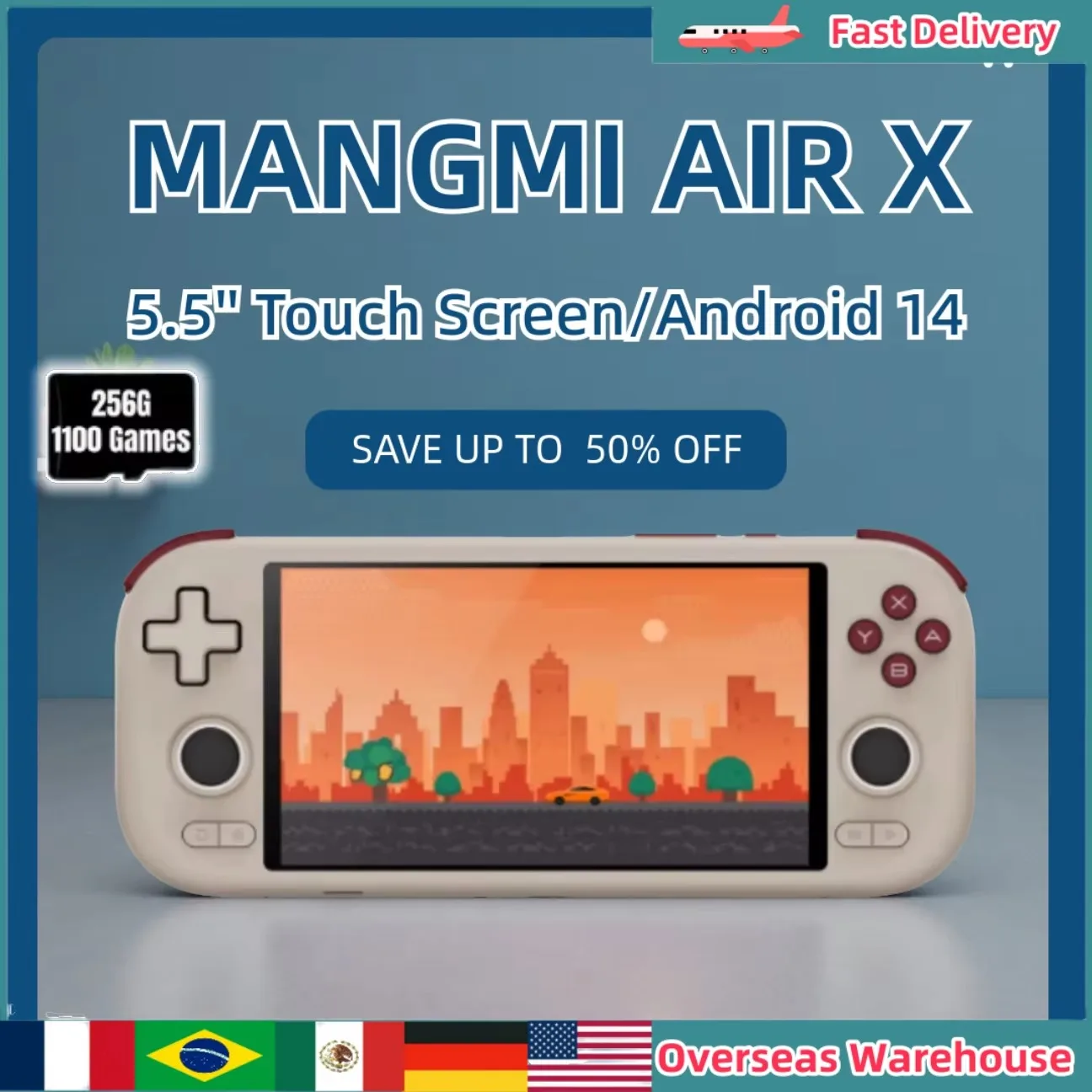 MANGMI AIR X Handheld Game Console Snapdragon 662 5000mAh Battery 5.5-inch Screen 15W Fast Charging Android 14 Video Game Player
MANGMI AIR X Handheld Game Console Snapdragon 662 5000mAh Battery 5.5-inch Screen 15W Fast Charging Android 14 Video Game Player