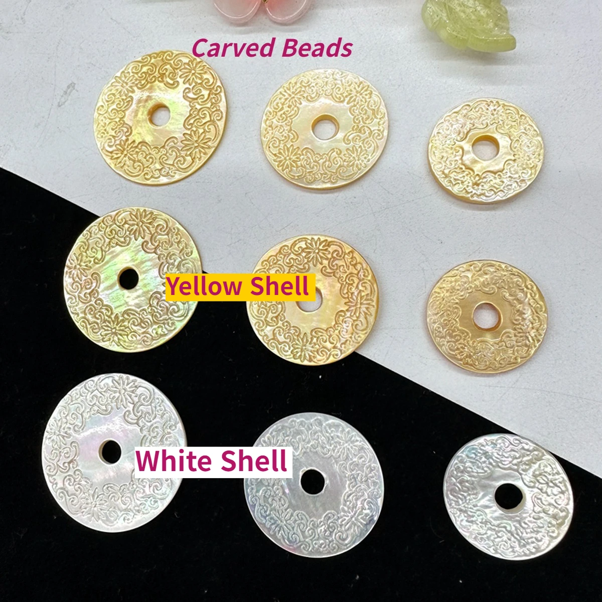 4Pcs Seawater Shell Mid-Hole Beads Carved Beads For Jewelry Making DIY Earring Necklace Chain Accessory
4Pcs Seawater Shell Mid-Hole Beads Carved Beads For Jewelry Making DIY Earring Necklace Chain Accessory