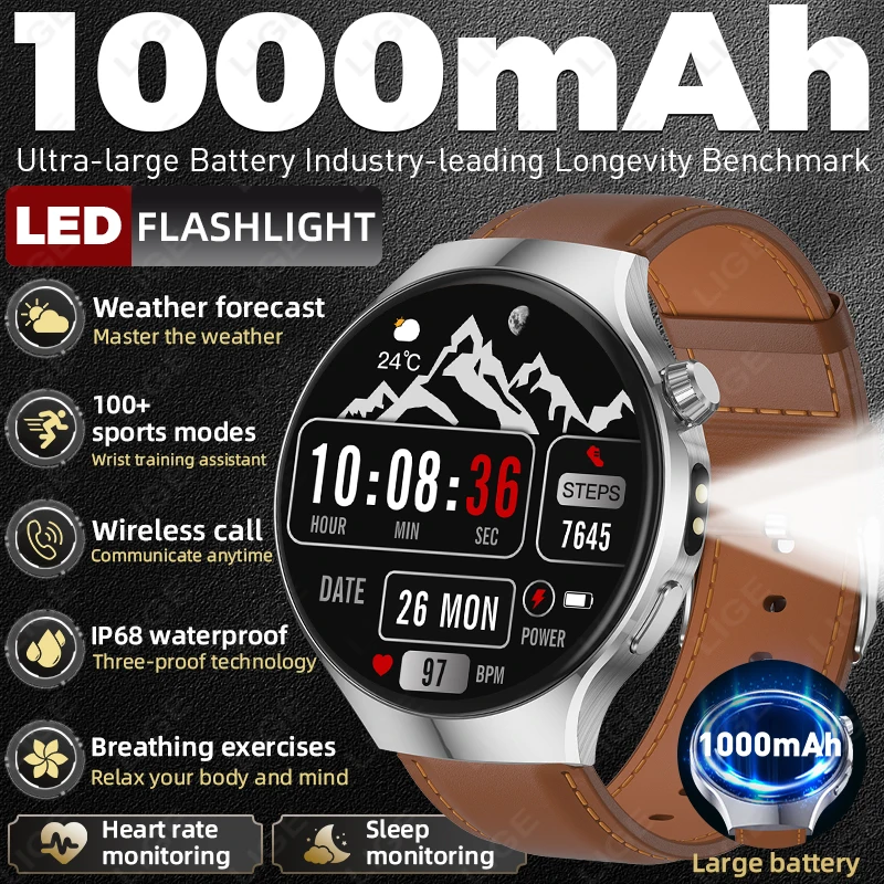 LED Flashlight LIGE Smart Watch 1.67'' HD Screen Bluetooth Call Smart Bracelet Custom Watch Women Health 1000mAh Men Smart watch
LED Flashlight LIGE Smart Watch 1.67'' HD Screen Bluetooth Call Smart Bracelet Custom Watch Women Health 1000mAh Men Smart watch