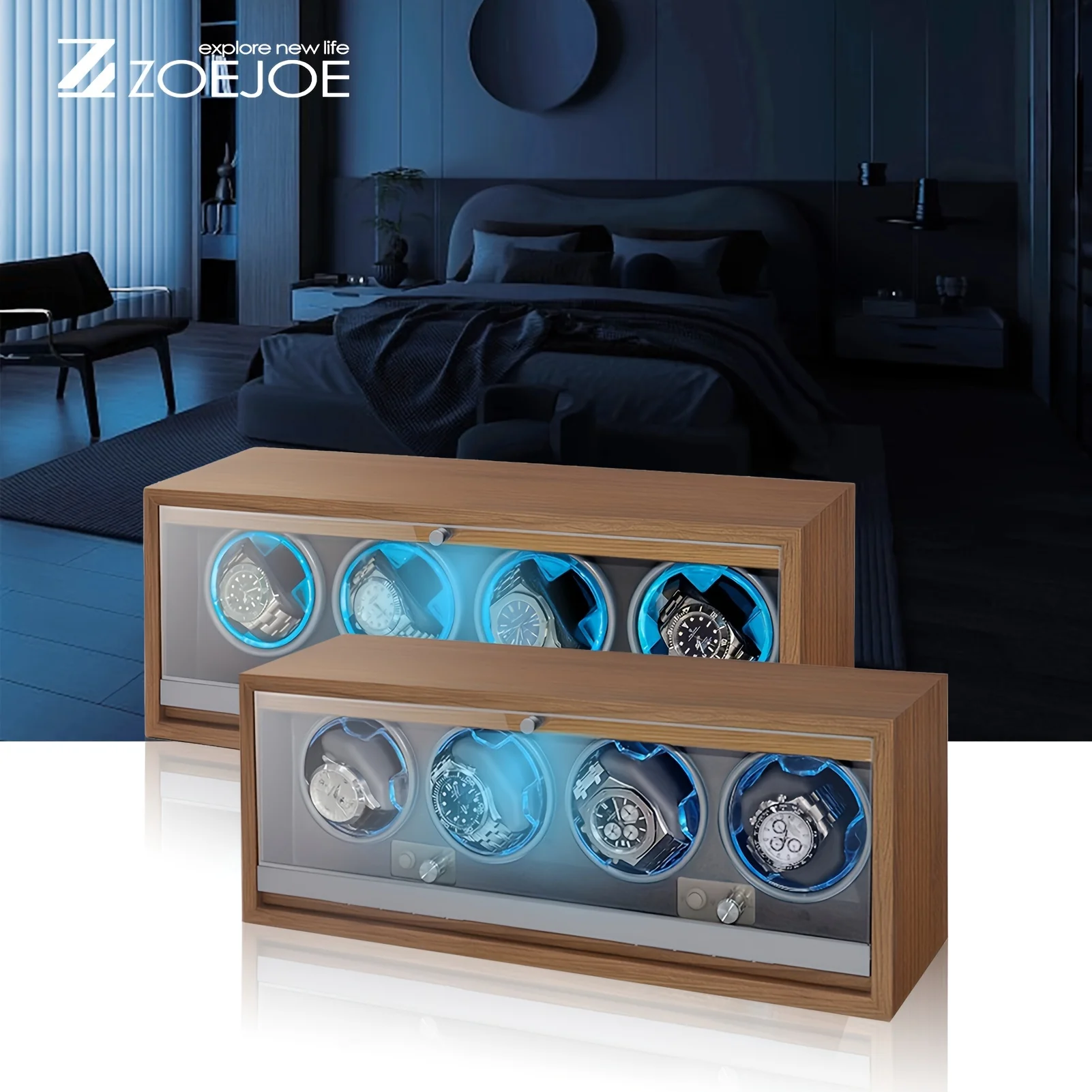 ZOJOE Automatic Watch Winder Pu Leather Soft Pillow Quiet Motor USB Cable Watch Winder With Light Birthday Gifts For Friends
ZOJOE Automatic Watch Winder Pu Leather Soft Pillow Quiet Motor USB Cable Watch Winder With Light Birthday Gifts For Friends