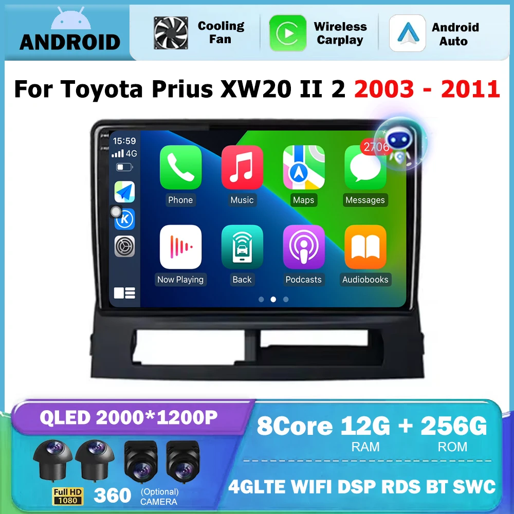 Car Radio GPS Navigation Multimedia Vider Player Stereo For Toyota Prius XW20 II 2 2003 - 2011 Android Auto Carplay 4G BT 9 Inch
Car Radio GPS Navigation Multimedia Vider Player Stereo For Toyota Prius XW20 II 2 2003 - 2011 Android Auto Carplay 4G BT 9 Inch