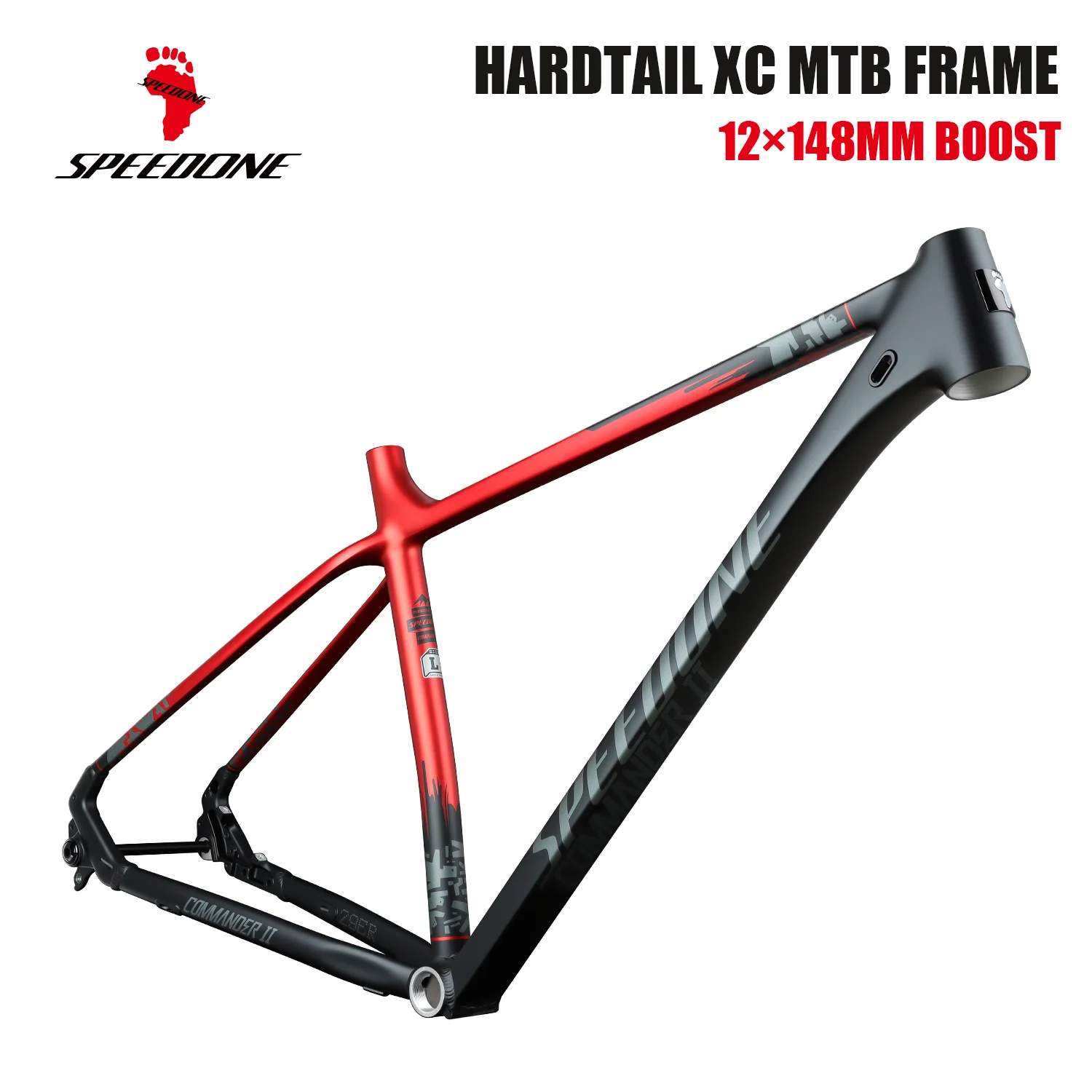 SPEEDONE Mountain Bike Frame 27.5/29er 12×148 mm BOOST Concealed Internal Wiring Aluminum Alloy MTB Frame for XC/Off-road Bikes
SPEEDONE Mountain Bike Frame 27.5/29er 12×148 mm BOOST Concealed Internal Wiring Aluminum Alloy MTB Frame for XC/Off-road Bikes
