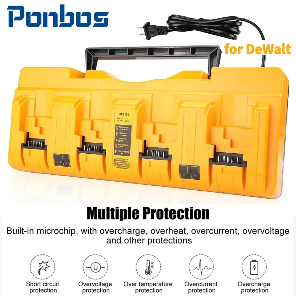 DCB104 Battery 12A Rapid Charger 4 Port 3A Current for Dewalt 10.8V 12V 14.4V 18V 20V 60V DCB127 DCB105 DCB118 DCB112 DCB119
DCB104 Battery 12A Rapid Charger 4 Port 3A Current for Dewalt 10.8V 12V 14.4V 18V 20V 60V DCB127 DCB105 DCB118 DCB112 DCB119