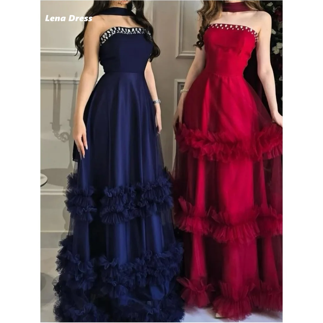 Lena Rhinestone Prom Dresses 2025 Luxury Evening Dress Woman Custom Made Off-shoulder Line A Elegant Gown Multi-layer Ball Gowns
Lena Rhinestone Prom Dresses 2025 Luxury Evening Dress Woman Custom Made Off-shoulder Line A Elegant Gown Multi-layer Ball Gowns