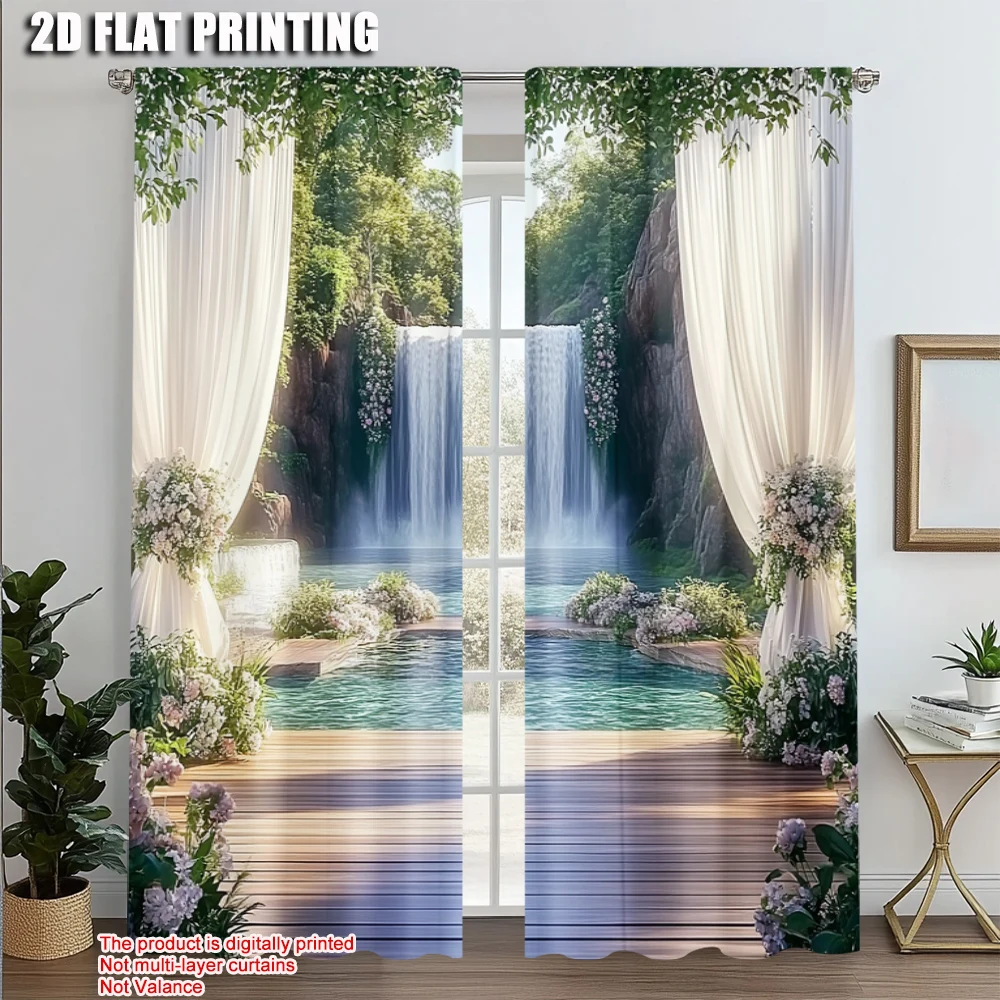 2pcs, Creative Curtains 2D print Waterfall and Poolside Landscape 100% Polyester (without rod) Outdoor Decorations Use for
2pcs, Creative Curtains 2D print Waterfall and Poolside Landscape 100% Polyester (without rod) Outdoor Decorations Use for