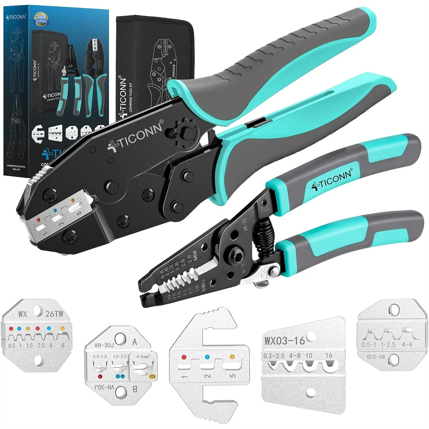 Ratcheting Crimping Tool for Heat Shrink Connectors with Adjustable Force, Wire Crimper Pliers for AWG 22-10
Ratcheting Crimping Tool for Heat Shrink Connectors with Adjustable Force, Wire Crimper Pliers for AWG 22-10
