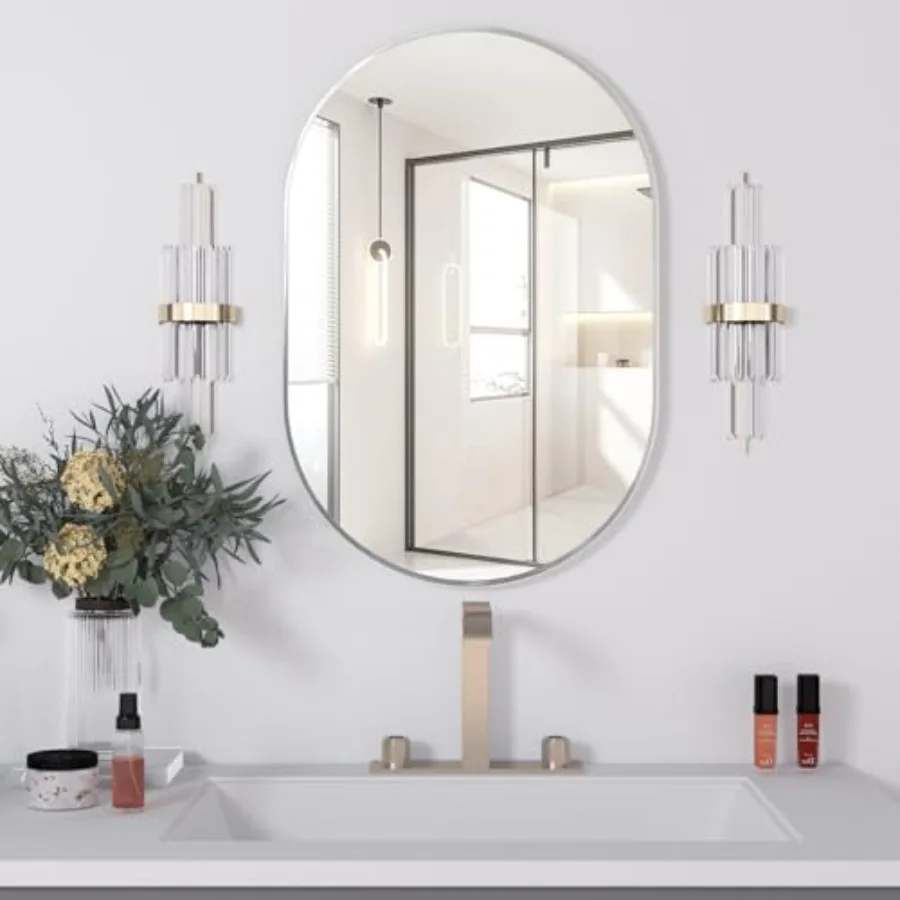 Oval Bathroom Mirror Wall Vanity Oval Mirrors, 20"x30" Bathroom Mirrors for Over Sink Pill Mirrors Capsule Wall Mounted Mirror,
Oval Bathroom Mirror Wall Vanity Oval Mirrors, 20"x30" Bathroom Mirrors for Over Sink Pill Mirrors Capsule Wall Mounted Mirror,