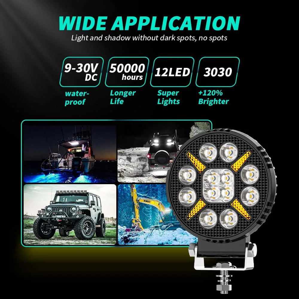 New car led work light 4-inch off-road modified lighting headlight bright circular engineering forklift light
New car led work light 4-inch off-road modified lighting headlight bright circular engineering forklift light