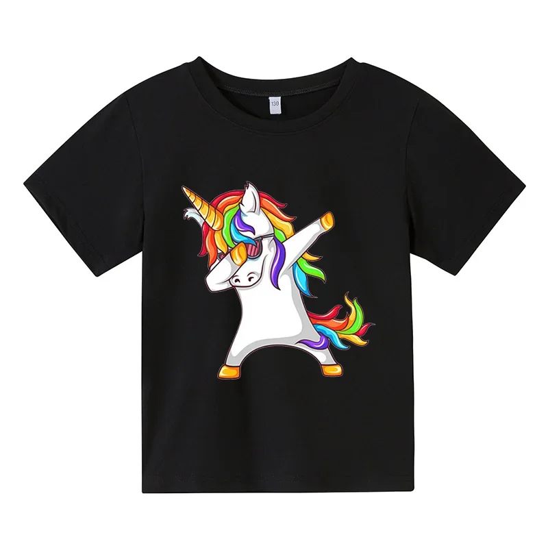Unicorn cartoon pattern printed T-shirt children's birthday gift boys and girls summer casual round neck short-sleeved top
Unicorn cartoon pattern printed T-shirt children's birthday gift boys and girls summer casual round neck short-sleeved top