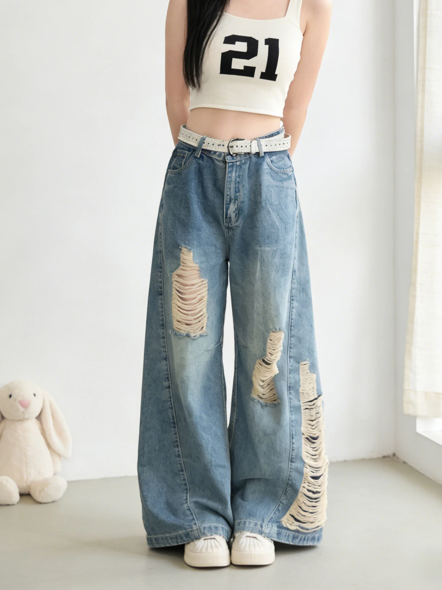 High Waist Distred Denim Jeans Women's plus Size American Retro Sle Wide Leg Pants Summer Casual Cotton Blend Long Trousers
High Waist Distred Denim Jeans Women's plus Size American Retro Sle Wide Leg Pants Summer Casual Cotton Blend Long Trousers
