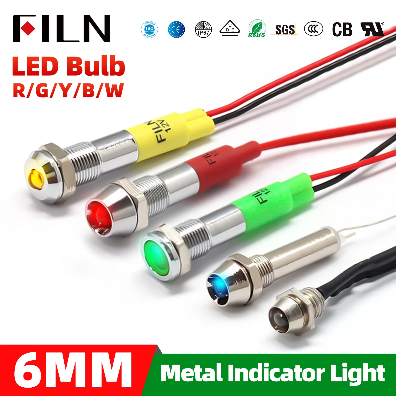 FILN 6mm 12V 24V 110V 220V Metal LED Pilot Panel Dash Signal Indicator Warning Light 20cm Cable Chrome Finish Car Boat Marine
FILN 6mm 12V 24V 110V 220V Metal LED Pilot Panel Dash Signal Indicator Warning Light 20cm Cable Chrome Finish Car Boat Marine