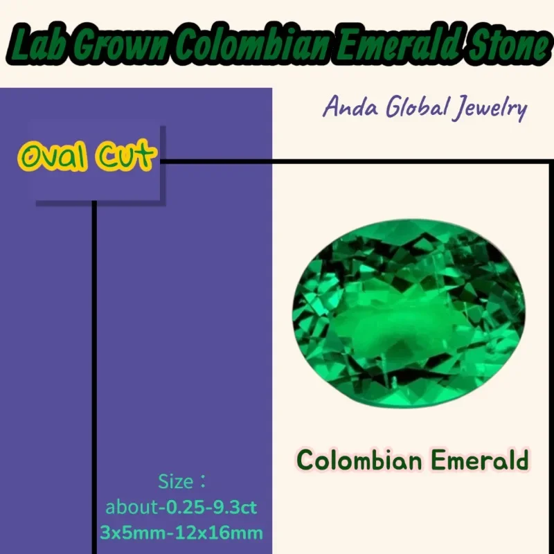 M-M-Lab Grown Colombian Emerald Stone Hydrothermal Hand-cutting Oval Cut Synthetic Emerald Stone with AGL Certificate Daily wear 
M-M-Lab Grown Colombian Emerald Stone Hydrothermal Hand-cutting Oval Cut Synthetic Emerald Stone with AGL Certificate Daily wear