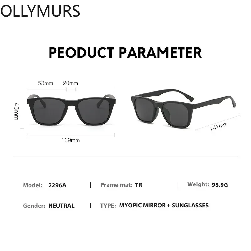 Оправы для очков Ollymurs на заказ для женщин -0.5~-10, квадратные, поляризационные, модные, магнитные, для мужчин, с клипсами для солнцезащитных очков, для коррекции близорукости, по рецепту
Оправы для очков Ollymurs на заказ для женщин -0.5~-10, квадратные, поляризационные, модные, магнитные, для мужчин, с клипсами для солнцезащитных очков, для коррекции близорукости, по рецепту