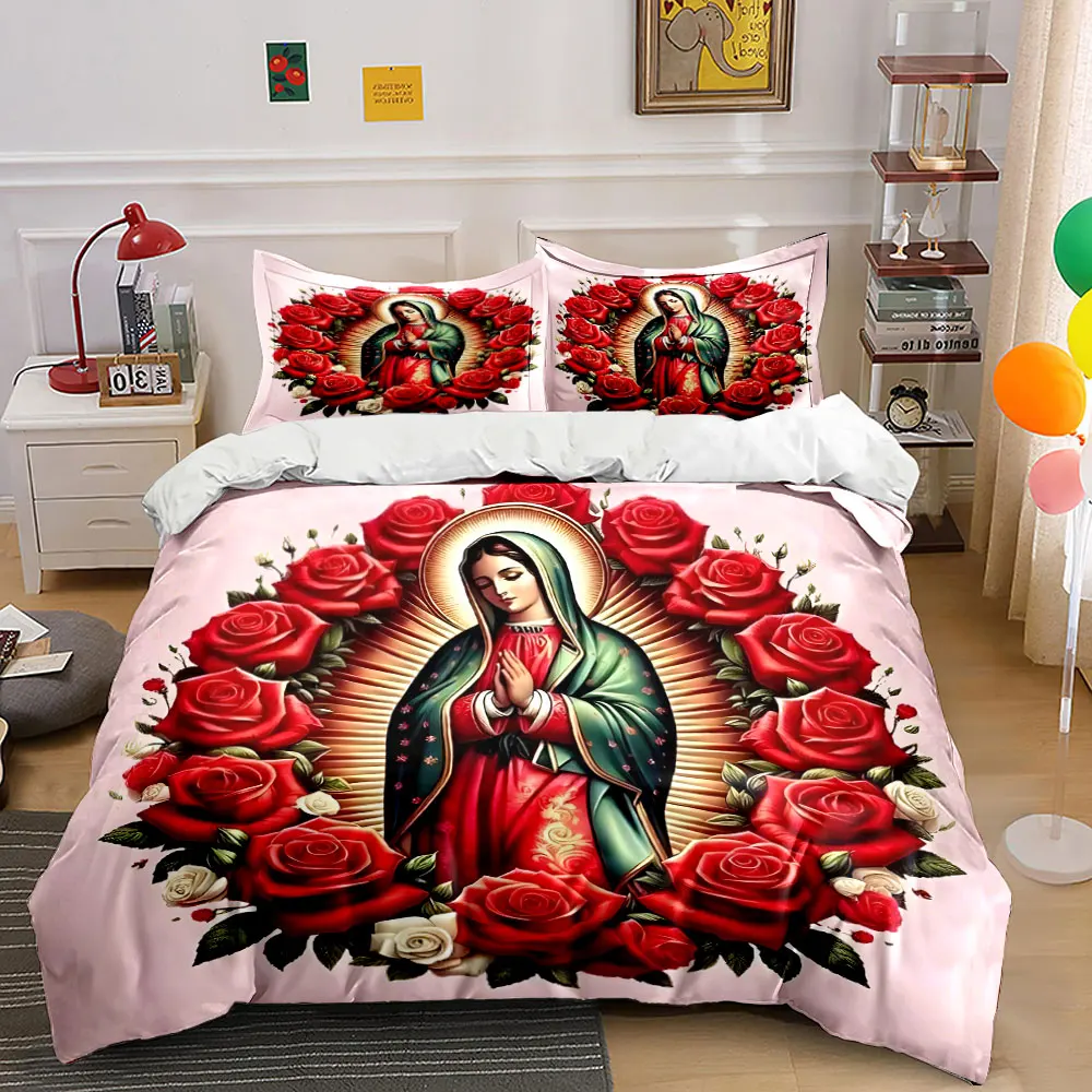 Sacred figure surrounded by red roses Print Soft Comfortable Duvet Cover Bedding Set Included 1*Duvet Cover 2*Pillowcases
Sacred figure surrounded by red roses Print Soft Comfortable Duvet Cover Bedding Set Included 1*Duvet Cover 2*Pillowcases