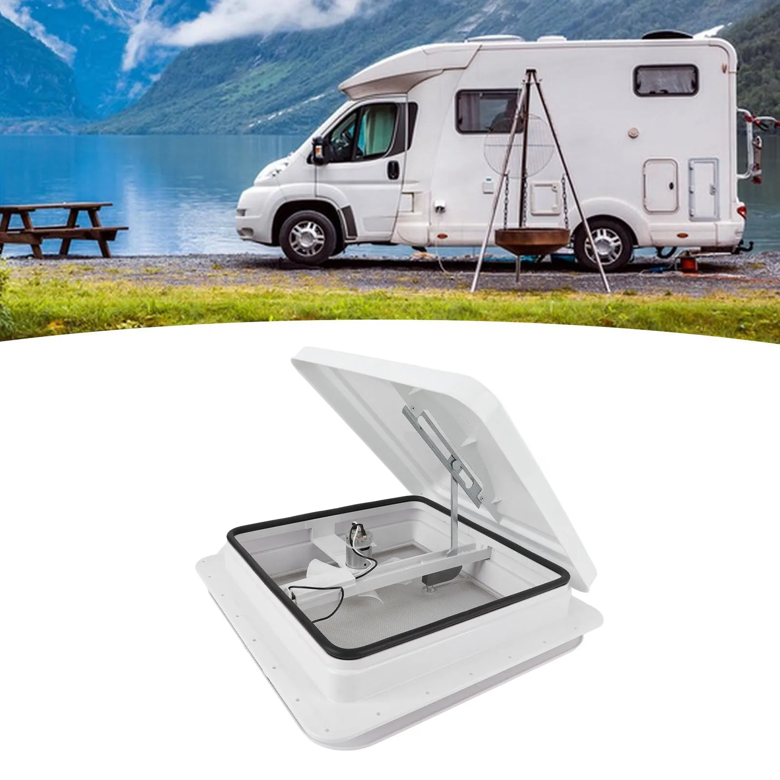 14 Inches RV Roof Vent Fan with Remote Control DC12V Reversible Motor 6 Inch Blade Bathroom Vent Fan for Trailers
14 Inches RV Roof Vent Fan with Remote Control DC12V Reversible Motor 6 Inch Blade Bathroom Vent Fan for Trailers