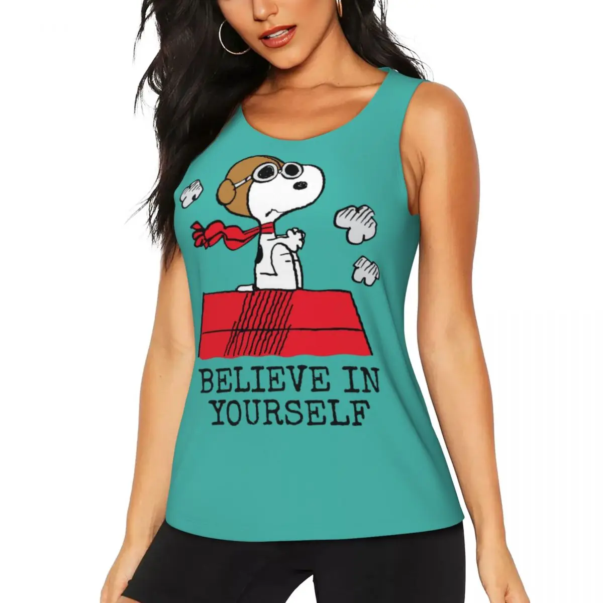 Рубашки для йоги с принтом Снупи с летающим тузом, женские майки для тренировок с собакой и бега
Рубашки для йоги с принтом Снупи с летающим тузом, женские майки для тренировок с собакой и бега