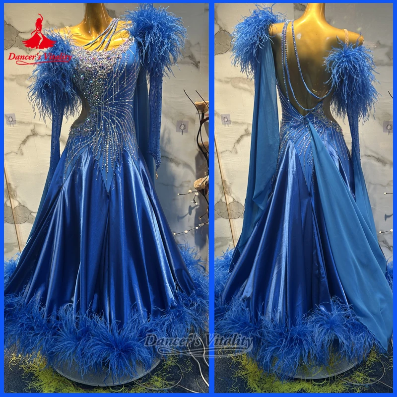 Adult Social Dance Feather Lower Hem Big Swing Dresses Luxurious Customized Women Waltz Tango Contest Clothing Dancer's Vitality
Adult Social Dance Feather Lower Hem Big Swing Dresses Luxurious Customized Women Waltz Tango Contest Clothing Dancer's Vitality
