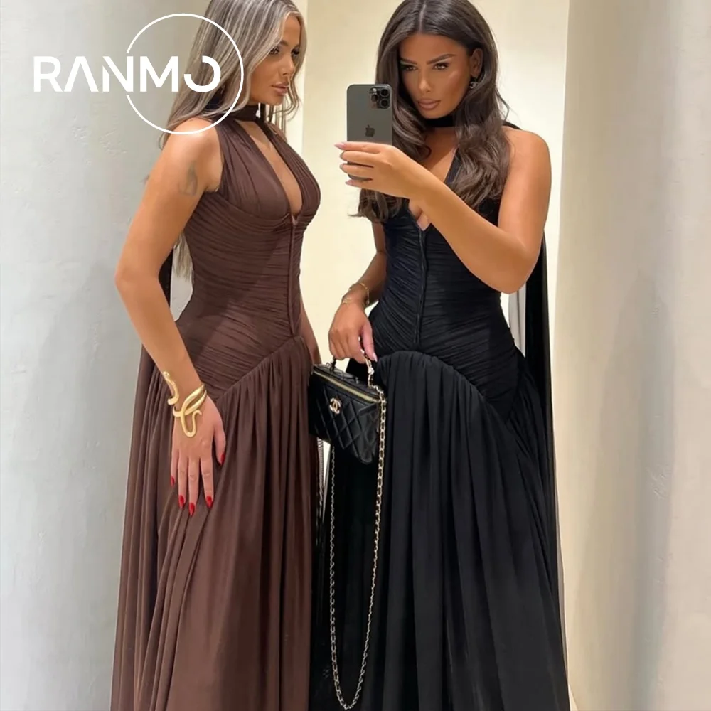 Ranmo Элегантное вечернее платье трапециевидной формы длиной до пола, со складками и v-образным вырезом, с висячим вырезом и нагрудником, элегантные вечерние платья без рукавов 2026
Ranmo Элегантное вечернее платье трапециевидной формы длиной до пола, со складками и v-образным вырезом, с висячим вырезом и нагрудником, элегантные вечерние платья без рукавов 2026