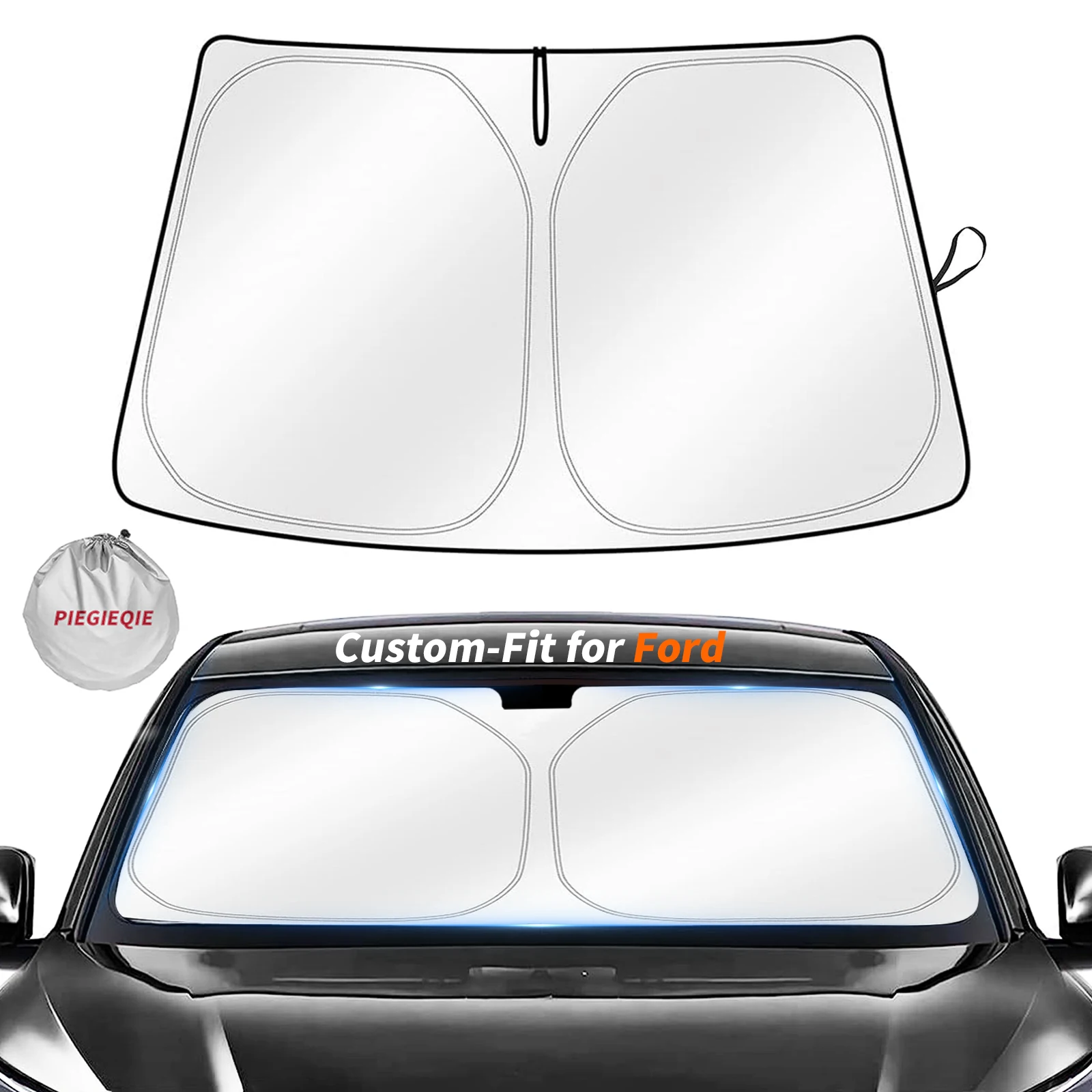 Custom Fit for Ford Windshield Sun Shade, Car Sunshade Cover UV Block Car Front Window with Foldable Sun Shade Cover Cool
Custom Fit for Ford Windshield Sun Shade, Car Sunshade Cover UV Block Car Front Window with Foldable Sun Shade Cover Cool