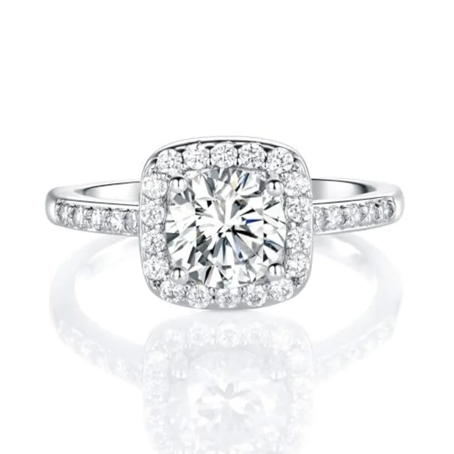 MDFUN 18K White Gold Plated Cubic Zirconia Promise Halo Engagement Promise Eternity Ring for Women
MDFUN 18K White Gold Plated Cubic Zirconia Promise Halo Engagement Promise Eternity Ring for Women