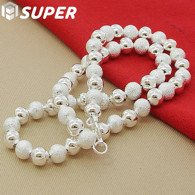 925 Sterling Silver 8mm Matte Smooth Bead Ball Chain Necklace For Woman Man Wedding Engagement Party Jewelry
925 Sterling Silver 8mm Matte Smooth Bead Ball Chain Necklace For Woman Man Wedding Engagement Party Jewelry