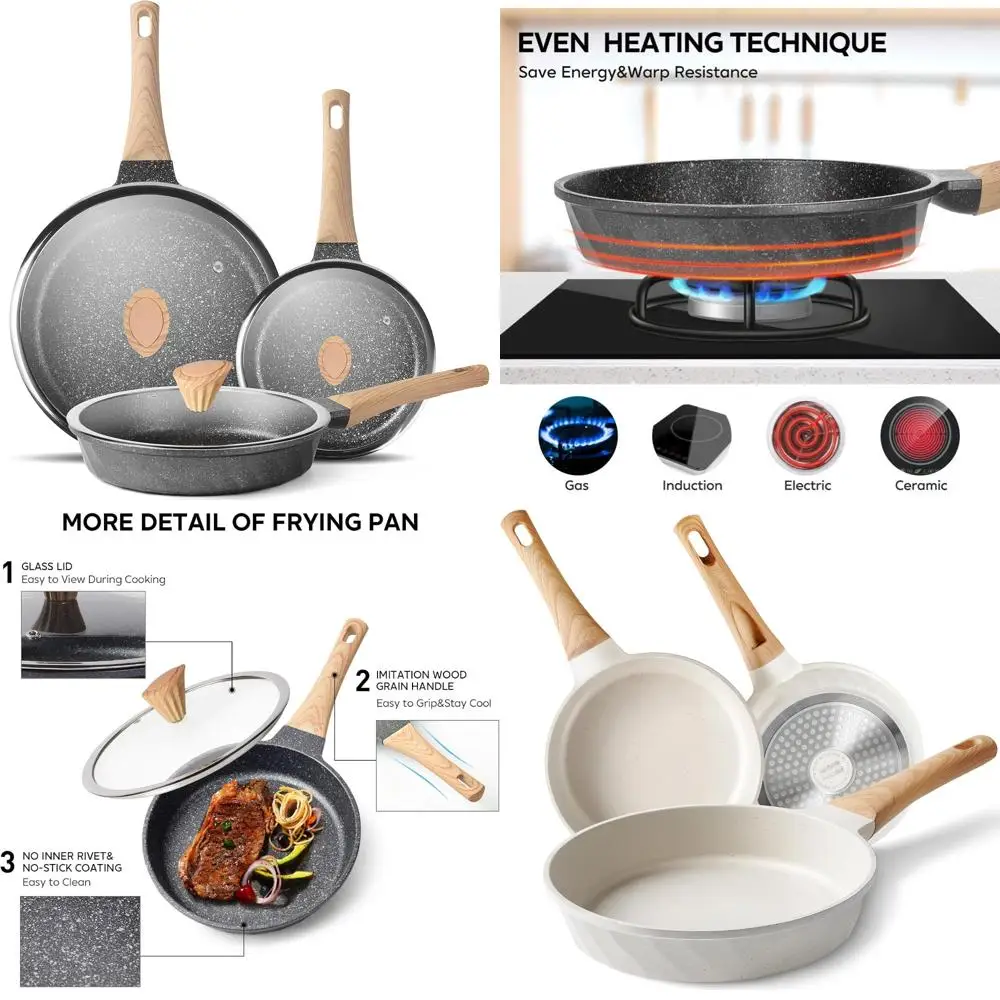 non stick frying pan set - stone skillet set, kitchen omelette pans, induction chef' pan grainte cookware set, nonstick frying p
non stick frying pan set - stone skillet set, kitchen omelette pans, induction chef' pan grainte cookware set, nonstick frying p