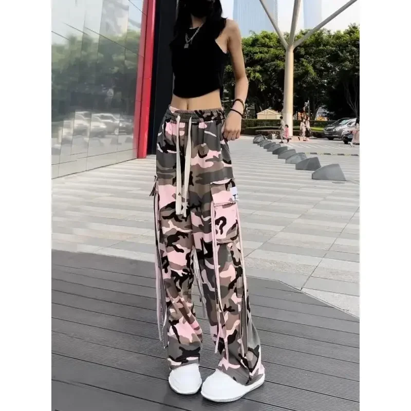 New Loose Casual Pants Women's Retro Camouflage Elastic Waist Pocket Drawstring Straight Tube Workwear Fashion Versatile Autumn
New Loose Casual Pants Women's Retro Camouflage Elastic Waist Pocket Drawstring Straight Tube Workwear Fashion Versatile Autumn