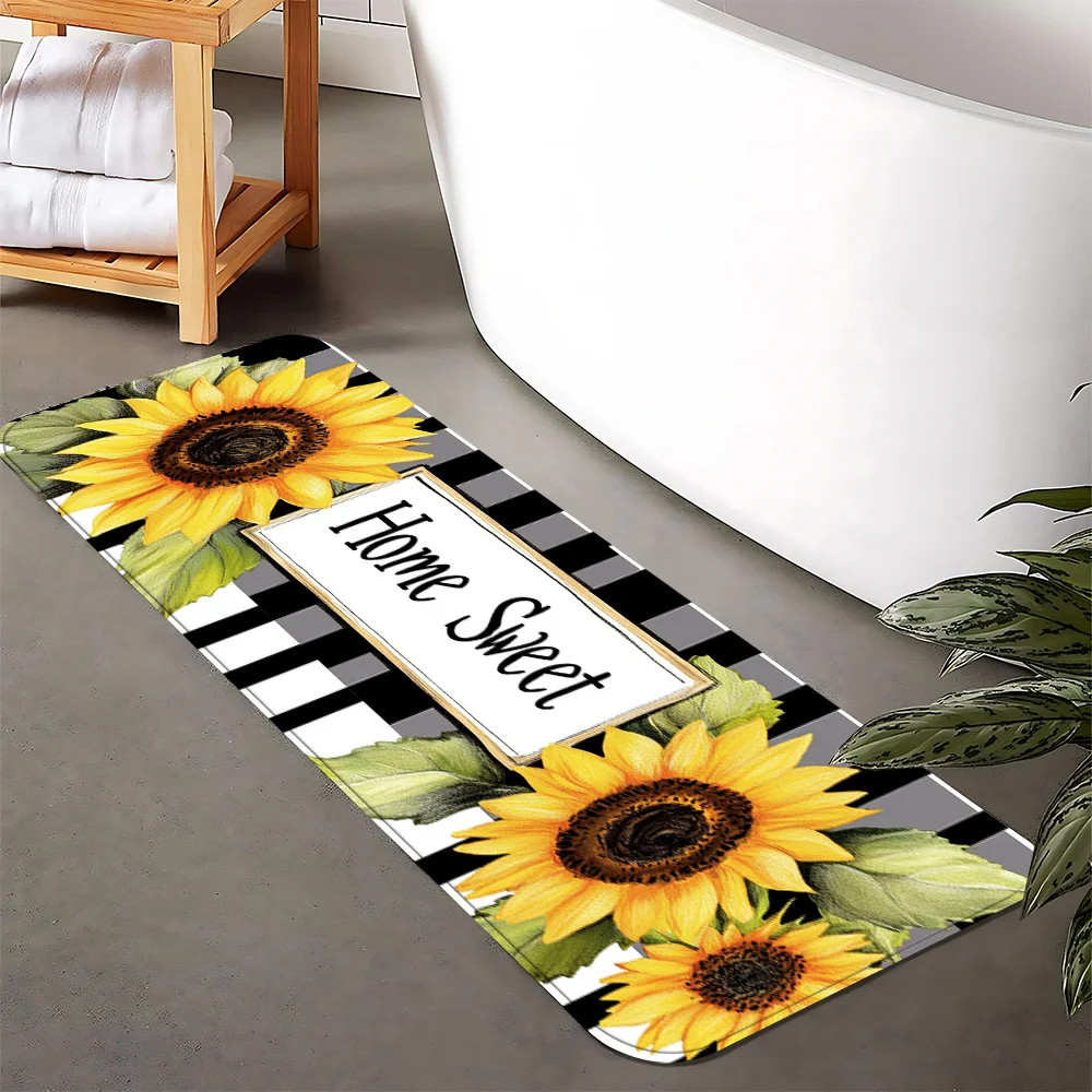 Sunflower "Home Sweet" Print Runner Rug, Non-Slip Washable Durable Mat for Entryway, Bathroom, Hallway & Farmhouse Home Decor
Sunflower "Home Sweet" Print Runner Rug, Non-Slip Washable Durable Mat for Entryway, Bathroom, Hallway & Farmhouse Home Decor