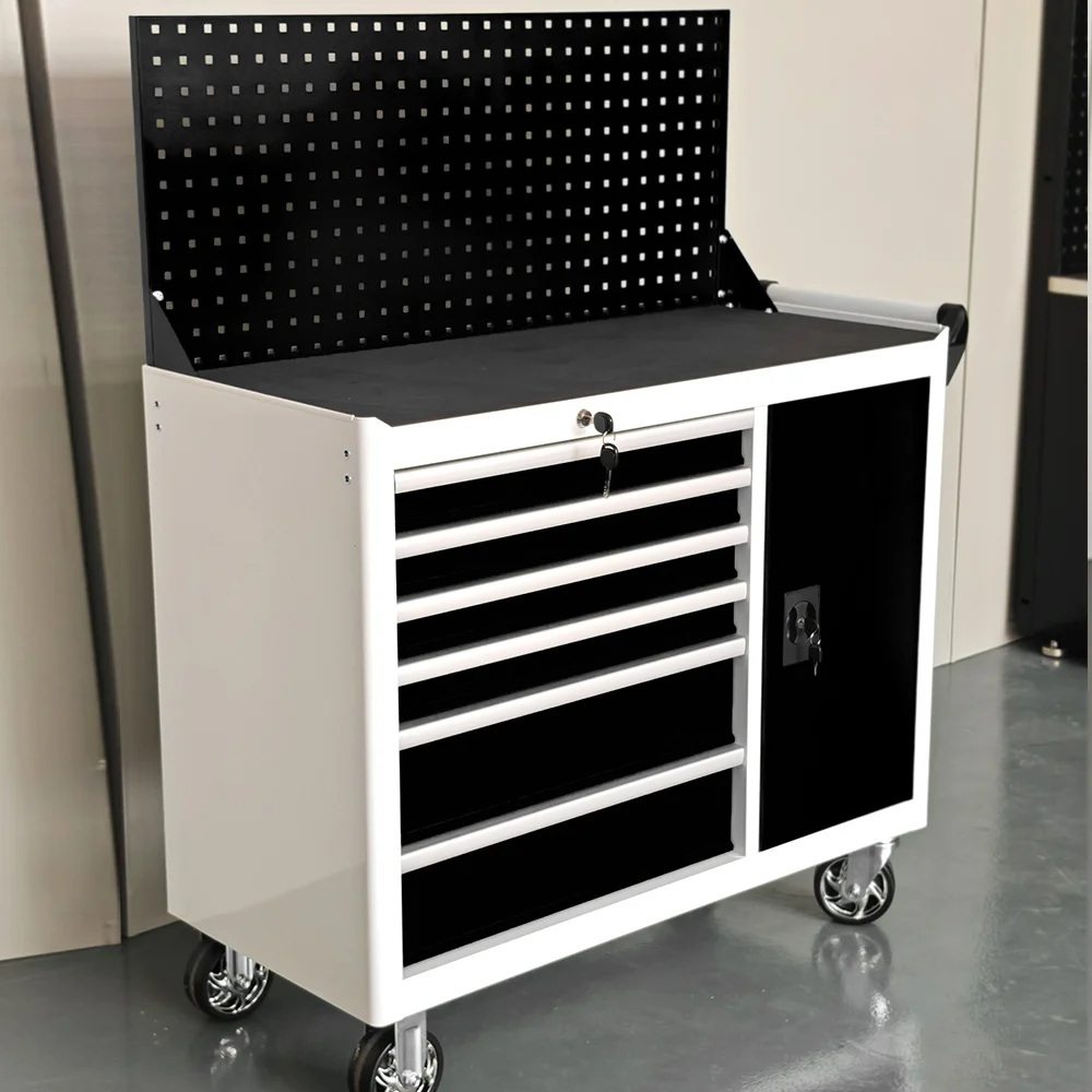 Оптовая продажа: Мобильный инструментальный шкаф-тележка с 6 ящиками и перфорированной панелью для гаража/мастерской
Оптовая продажа: Мобильный инструментальный шкаф-тележка с 6 ящиками и перфорированной панелью для гаража/мастерской