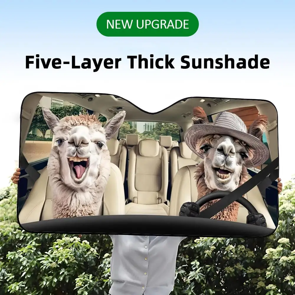 Driving Alpacas Sun Visor Five-Layer Aluminum Foil Windshield Sunshades UV Protector & Heat Shield Car Front Window
Driving Alpacas Sun Visor Five-Layer Aluminum Foil Windshield Sunshades UV Protector & Heat Shield Car Front Window