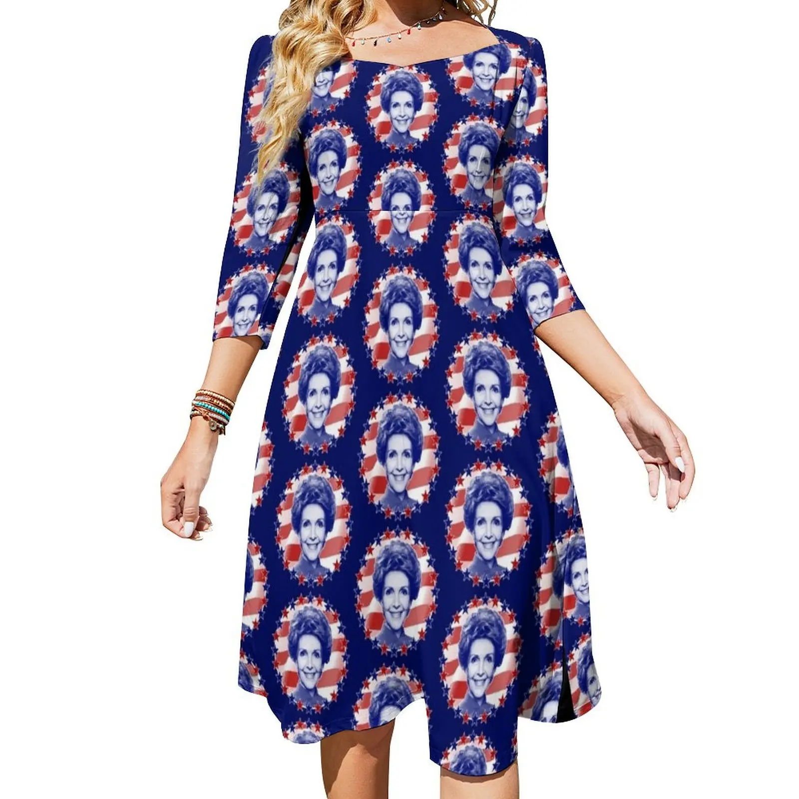 First Lady Nancy Reagan Stars and Stripes Flare Dress clothes dress women summer Dresses for wedding party
First Lady Nancy Reagan Stars and Stripes Flare Dress clothes dress women summer Dresses for wedding party