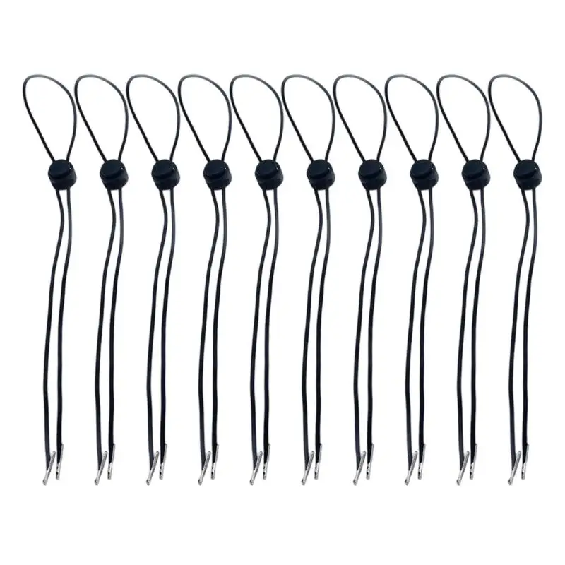 39BD Pack Of 10 Black Elastic Hat Chin Cord Adjustable Removable Strap With Spring Lock
39BD Pack Of 10 Black Elastic Hat Chin Cord Adjustable Removable Strap With Spring Lock