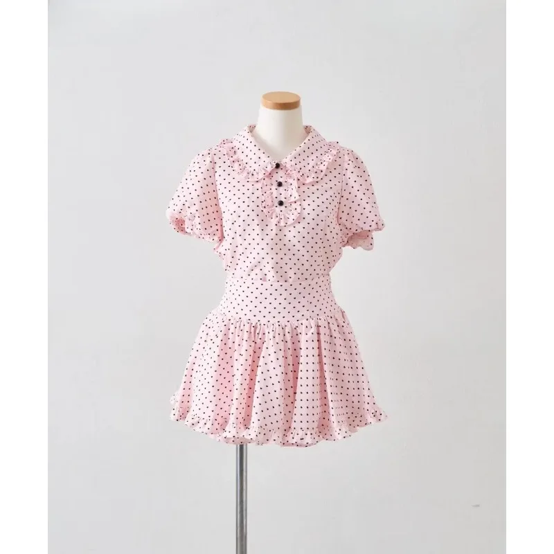 Japanese Sweet Puff Sleeve Heart Dot Short-sleeve Tshirt Women Summer New Sweet Waist Fluffy Short Skirt Culottes 2-piece Set
Japanese Sweet Puff Sleeve Heart Dot Short-sleeve Tshirt Women Summer New Sweet Waist Fluffy Short Skirt Culottes 2-piece Set