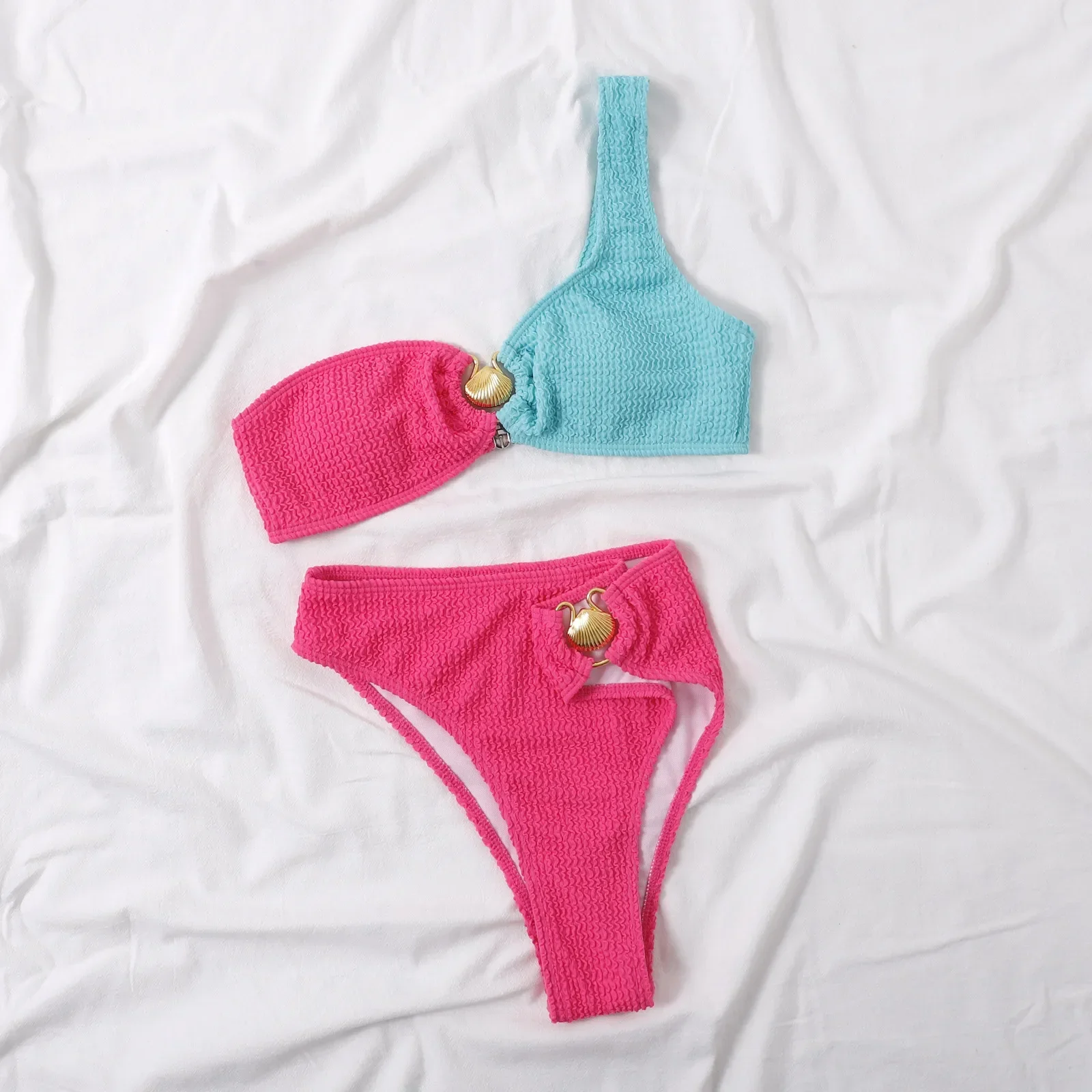 Block Color Bikini Women 2025 New Sexy One-shoulder Ruffle Suspender Backless 2-piece Swimsuit High Waist Bathing Suit XJYY66
Block Color Bikini Women 2025 New Sexy One-shoulder Ruffle Suspender Backless 2-piece Swimsuit High Waist Bathing Suit XJYY66