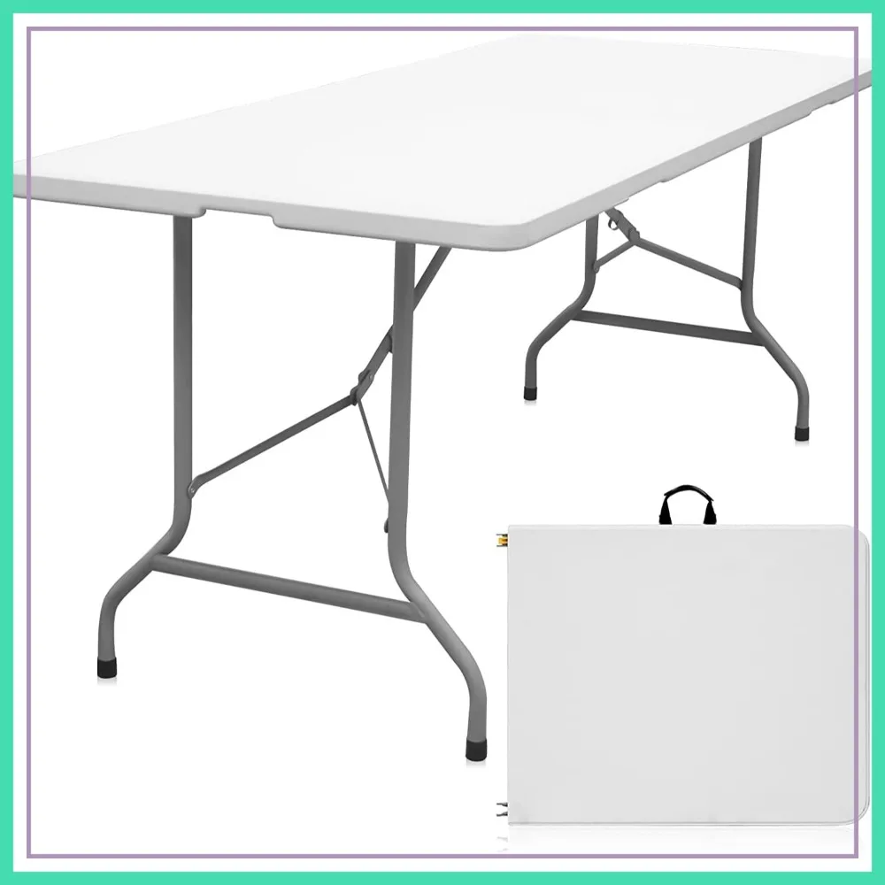6ft Folding Table Heavy Duty Portable Plastic Fold-in-Half Utility Table for Camping Picnic Party Indoor Outdoor White
6ft Folding Table Heavy Duty Portable Plastic Fold-in-Half Utility Table for Camping Picnic Party Indoor Outdoor White
