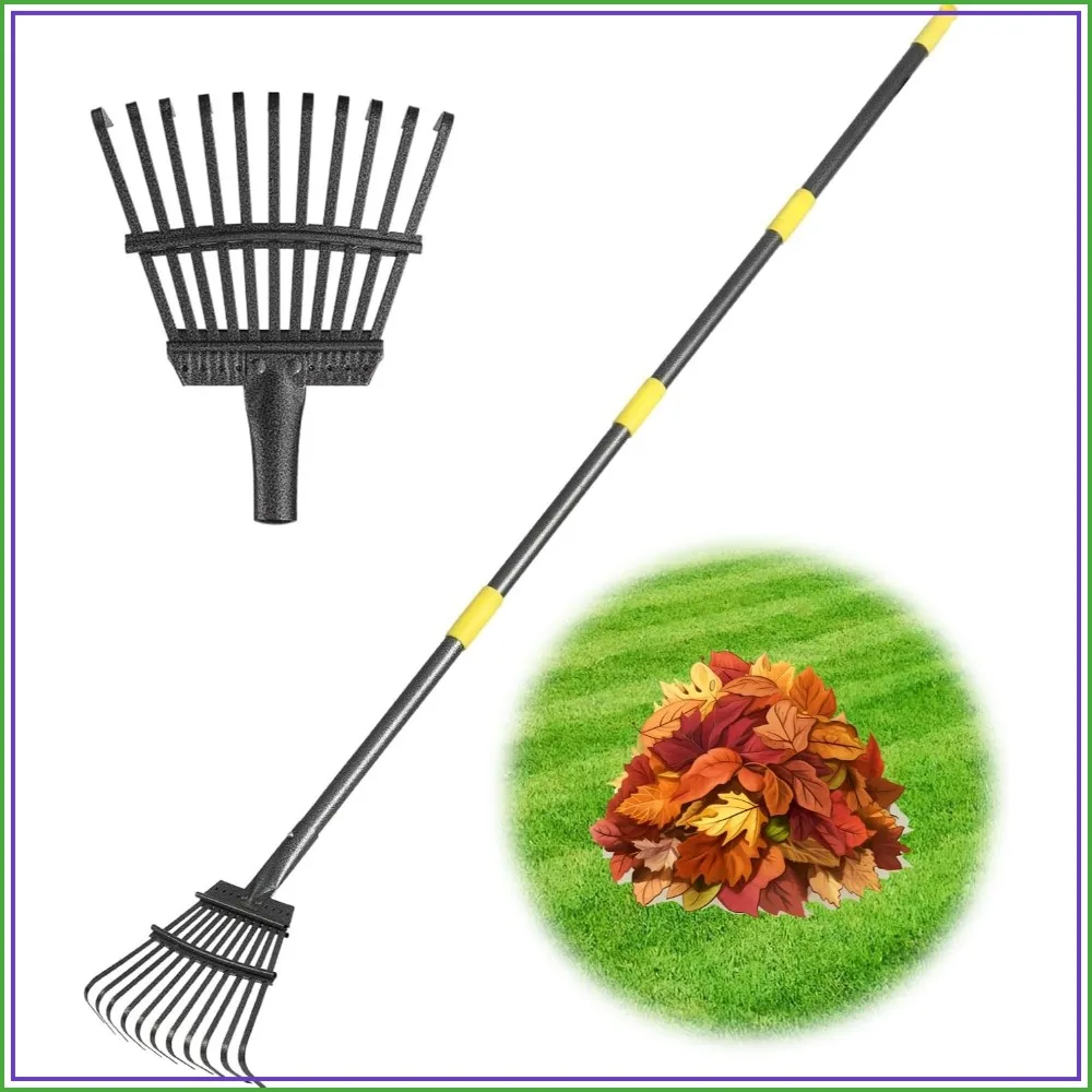 70-inch Adjustable Metal Leaf Rake with 11 Steel Tines for Garden, Yard, Shrub, Flower Beds, Lawns
70-inch Adjustable Metal Leaf Rake with 11 Steel Tines for Garden, Yard, Shrub, Flower Beds, Lawns