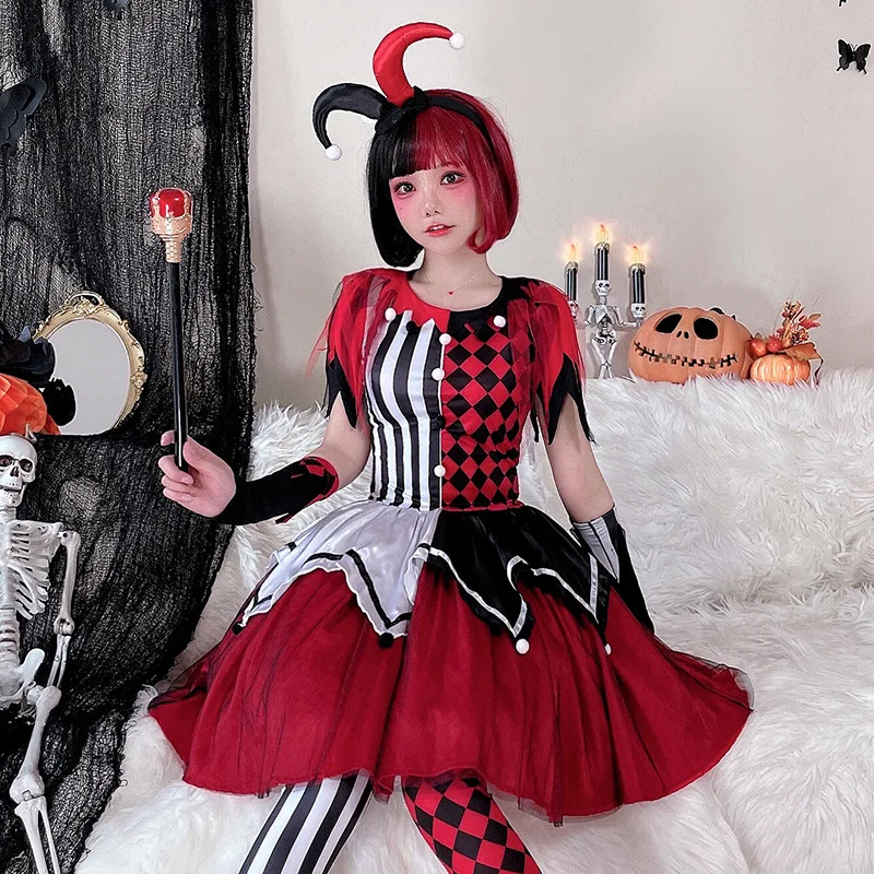 Kids Adults Halloween Girls Lady Colorful Circus Clown Costume Naughty Joker Cosplay Carnival Fancy Dress Up Party Disfraz
Kids Adults Halloween Girls Lady Colorful Circus Clown Costume Naughty Joker Cosplay Carnival Fancy Dress Up Party Disfraz