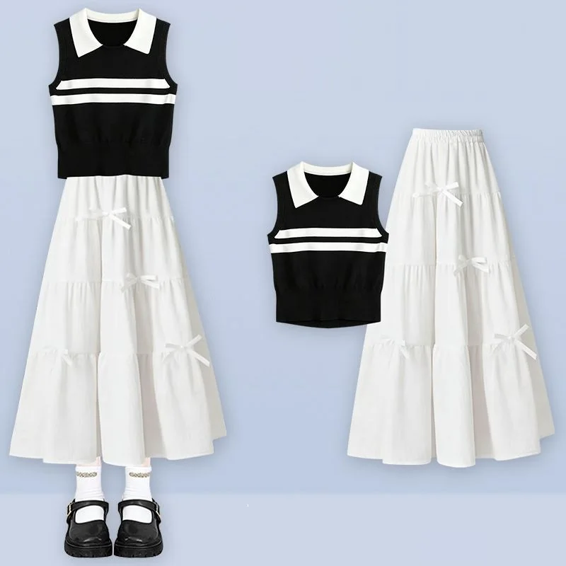 Summer Girls Dress Sets Kids Slim Sleeveless T-shirt Vest + White Dress 2PCS Casual Ball Party Children Clothing Teen 4-14 Years
Summer Girls Dress Sets Kids Slim Sleeveless T-shirt Vest + White Dress 2PCS Casual Ball Party Children Clothing Teen 4-14 Years