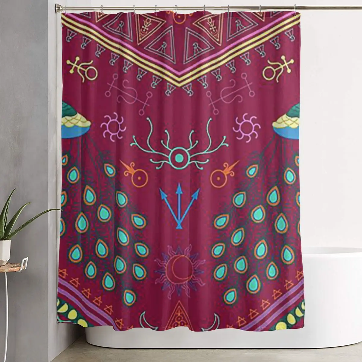 Mollymauk Tealeaf Inspired Print Shower Curtain Bathroom Polyester Waterproof Bath Curtains with Hooks
Mollymauk Tealeaf Inspired Print Shower Curtain Bathroom Polyester Waterproof Bath Curtains with Hooks
