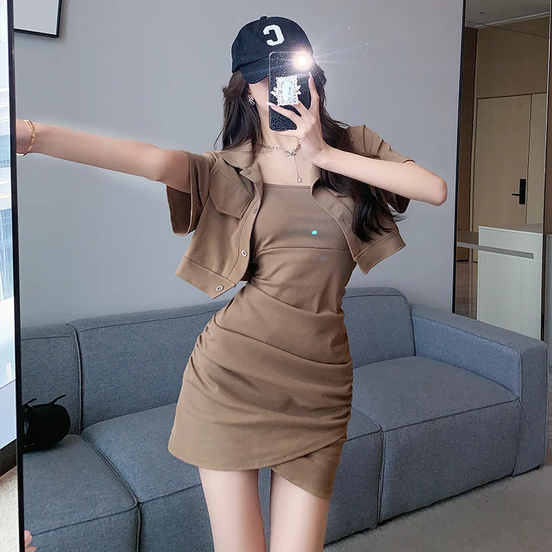 Summer 2023 New European and American Slim Fit High Waist Split Skirt Two Piece Dress
Summer 2023 New European and American Slim Fit High Waist Split Skirt Two Piece Dress