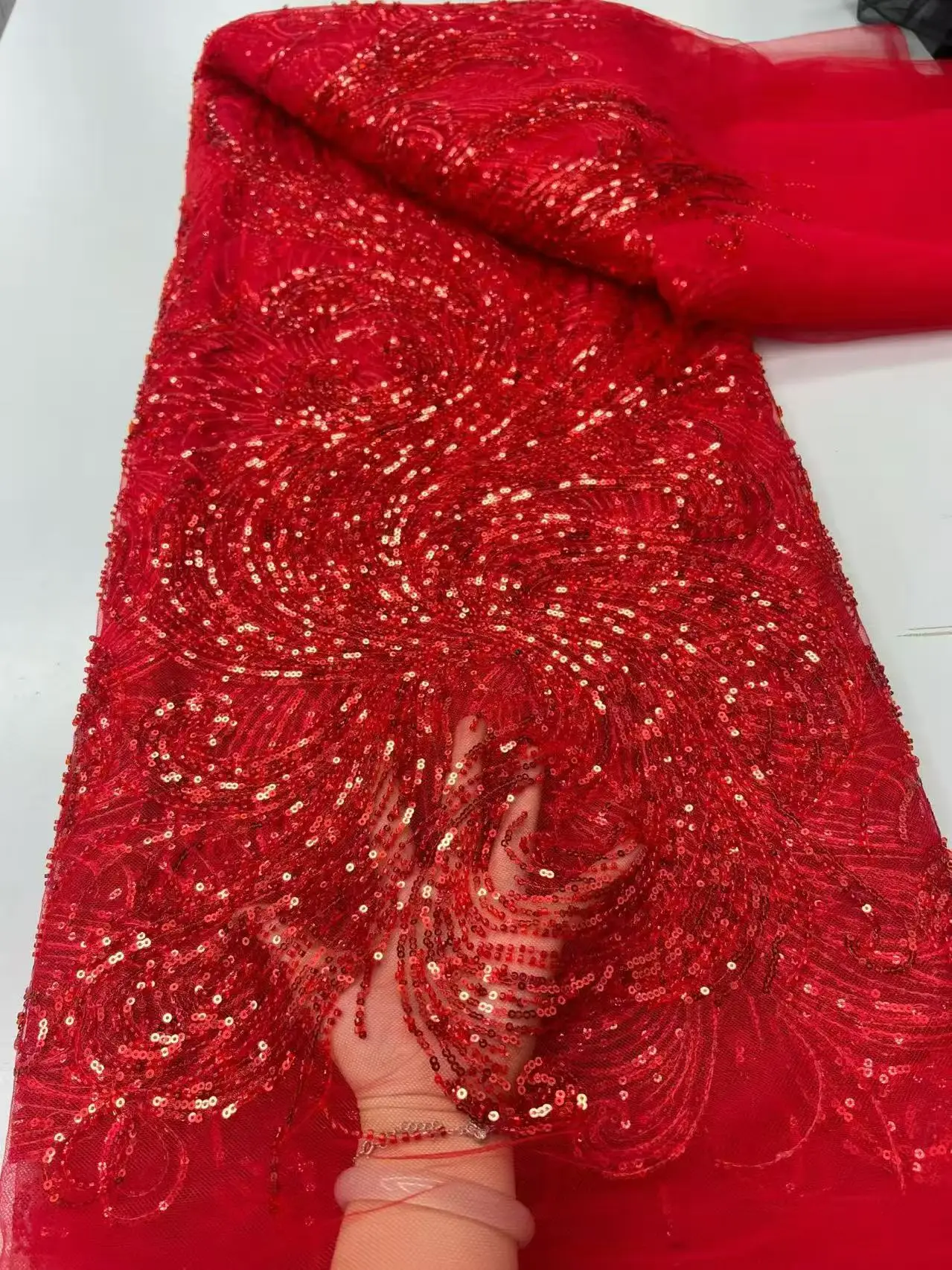 High Quality African Beaded Tulle Lace Fabric for Women Luxury French Nigerian Sequins Mesh 2026 for Party Dress Sewing
High Quality African Beaded Tulle Lace Fabric for Women Luxury French Nigerian Sequins Mesh 2026 for Party Dress Sewing