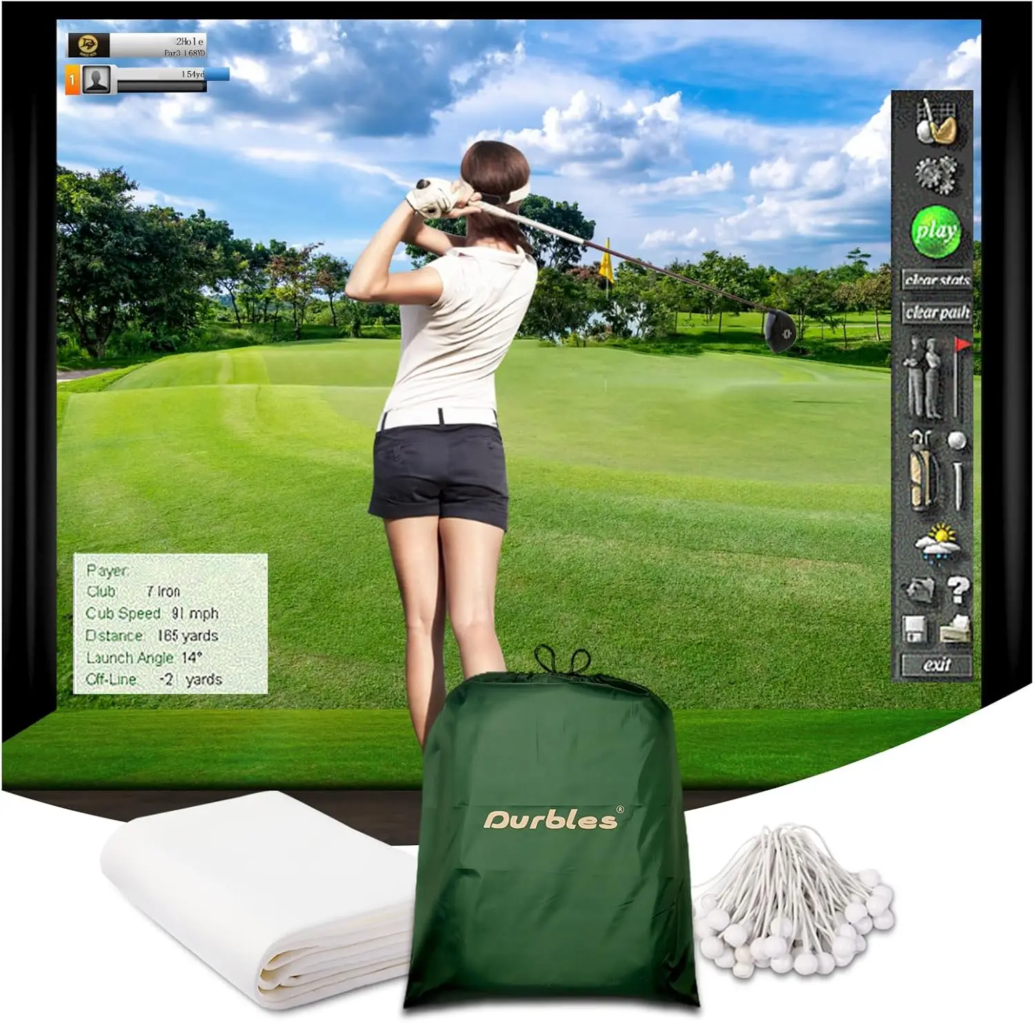 Golf Simulator Impact Screen, Premium Triple Layer HD Projector Screen for Indoor Practice, Heavy Duty Hitting Screen with
Golf Simulator Impact Screen, Premium Triple Layer HD Projector Screen for Indoor Practice, Heavy Duty Hitting Screen with