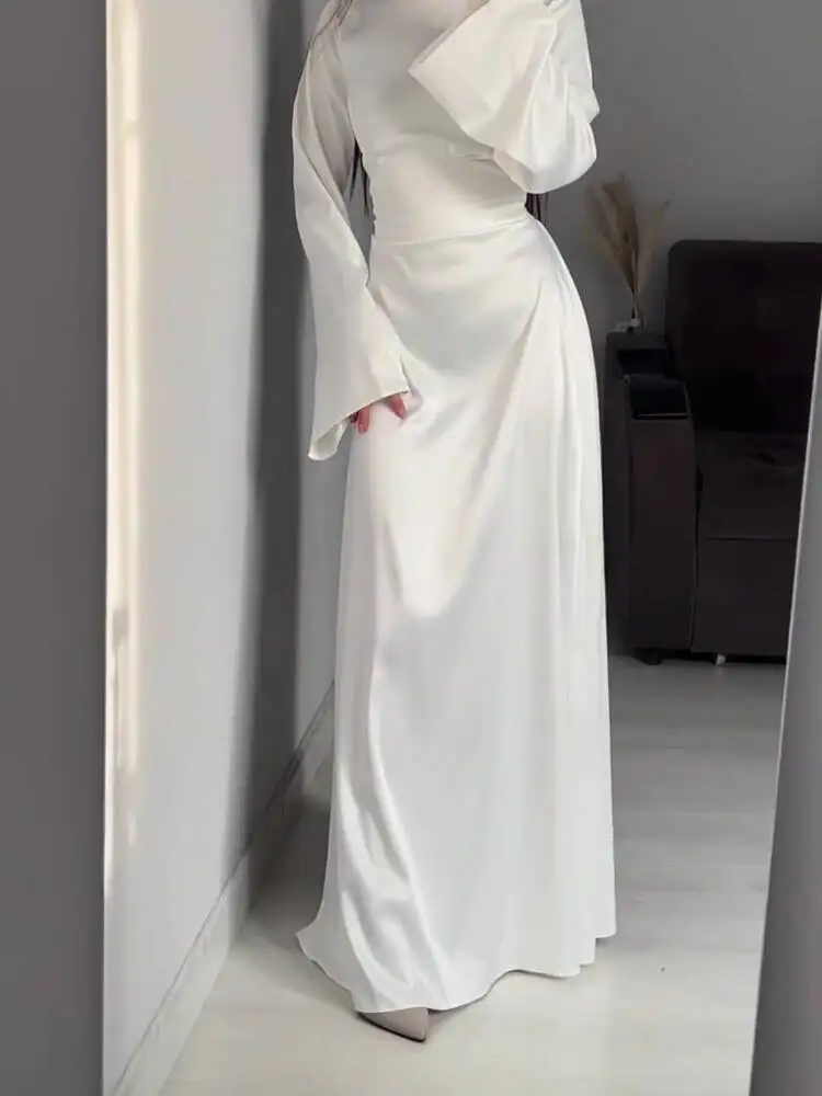 New in Summer Dress Women Fashion Solid Color Satin Dress Women High Neck Long Sleeve High Waist Tie Up Elegant Slim Maxi Dress
New in Summer Dress Women Fashion Solid Color Satin Dress Women High Neck Long Sleeve High Waist Tie Up Elegant Slim Maxi Dress