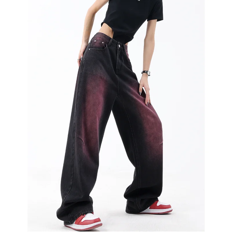 American Macaron Gradient Tie Dye Jeans Y2K High Waist Baggy Wide Leg Pants Street Fashion Straight Denim Trouser Ladies Summer
American Macaron Gradient Tie Dye Jeans Y2K High Waist Baggy Wide Leg Pants Street Fashion Straight Denim Trouser Ladies Summer