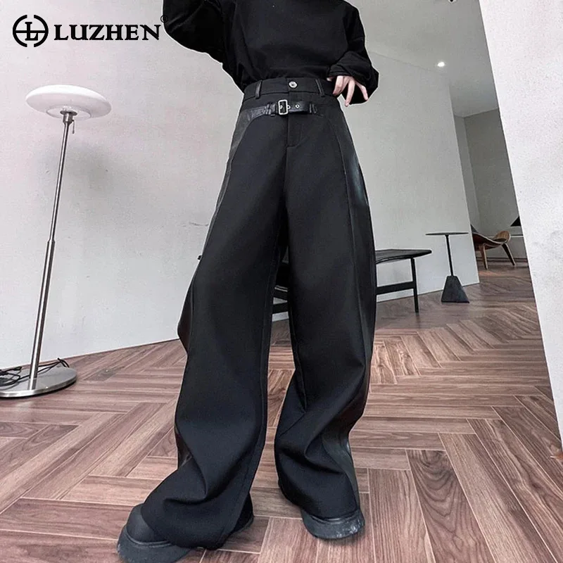 LUZHEN 2025 New Original Leather Splicing Design Straight Trousers Men Stylish Handsome High Quality Street Casual Pants JY4444
LUZHEN 2025 New Original Leather Splicing Design Straight Trousers Men Stylish Handsome High Quality Street Casual Pants JY4444